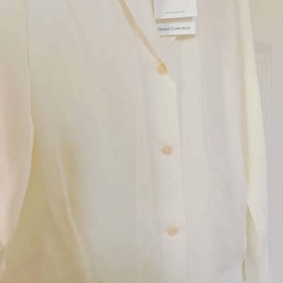 NWT Theory Silk Notched Lapel Collar Blouse Shirt - Picture 8 of 8